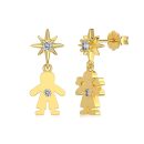 925 Sterling Silver 18K Gold Plated Cubic Zirconia Earrings