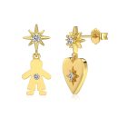 925 Sterling Silver 18K Gold Plated Cubic Zirconia Earrings
