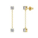 925 Sterling Silver 18K Gold Plated Cubic Zirconia Earrings