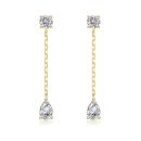925 Sterling Silver 18K Gold Plated Cubic Zirconia Earrings
