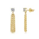 925 Sterling Silver 18K Gold Plated Cubic Zirconia Earrings