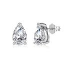 925 Sterling Silver Cubic Zirconia Pear Cut Earrings