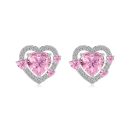 925 Sterling Silver Cubic Zirconia Heart Earrings