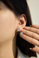 925 Sterling Silver Cubic Zirconia Heart Earrings