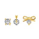 925 Sterling Silver 18K Gold Plated Cubic Zirconia Earrings