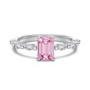 925 Sterling Silver Cubic Zirconia Emerald Cut Ring