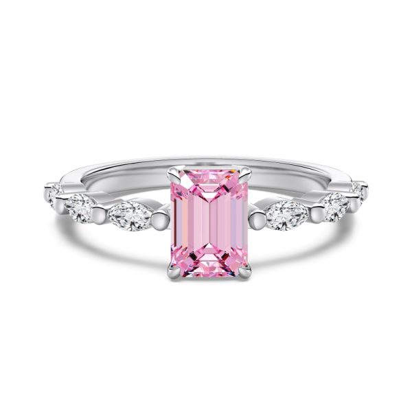 925 Sterling Silver Cubic Zirconia Emerald Cut Ring