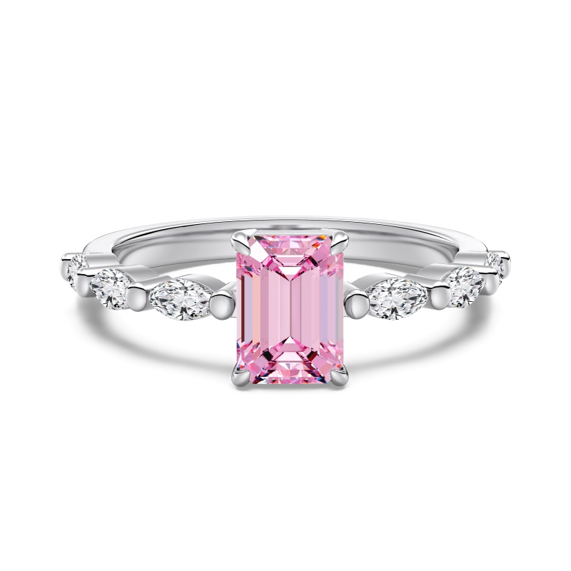 925 Sterling Silver Cubic Zirconia Emerald Cut Ring