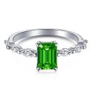 925 Sterling Silver Cubic Zirconia Emerald Cut Ring