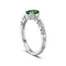 [Moissanite] 925 Sterling Silver Cubic Zirconia Oval Cut Ring