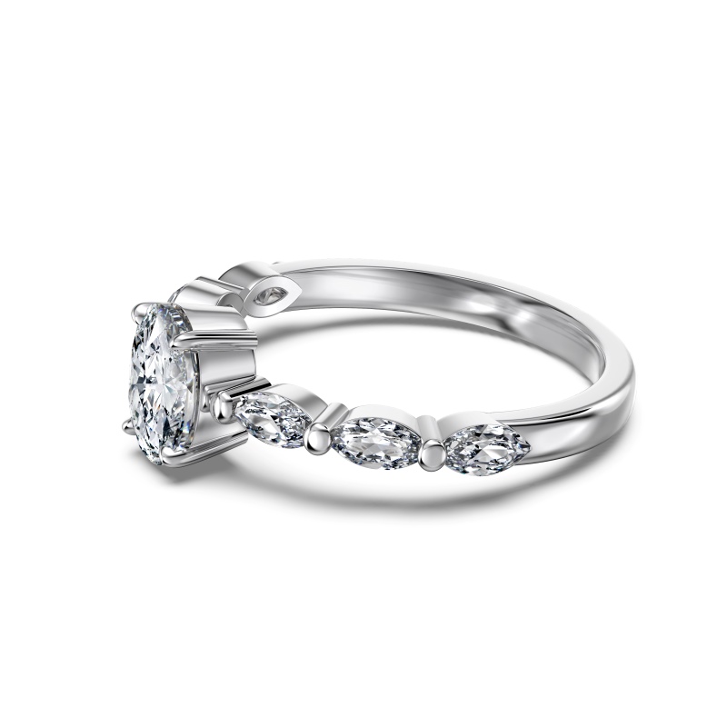 925 Sterling Silver Cubic Zirconia Oval Cut Ring