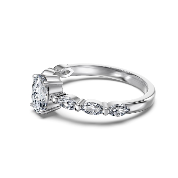 925 Sterling Silver Cubic Zirconia Oval Cut Ring - Image 4