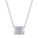 925 Sterling Silver Cubic Zirconia Rectangular Necklace