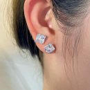 925 Sterling Silver Cubic Zirconia Square Cut Earrings
