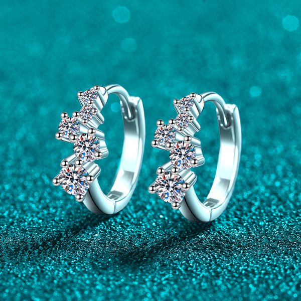 Minimalist Moissanite 925 Sterling Silver Stud Earrings