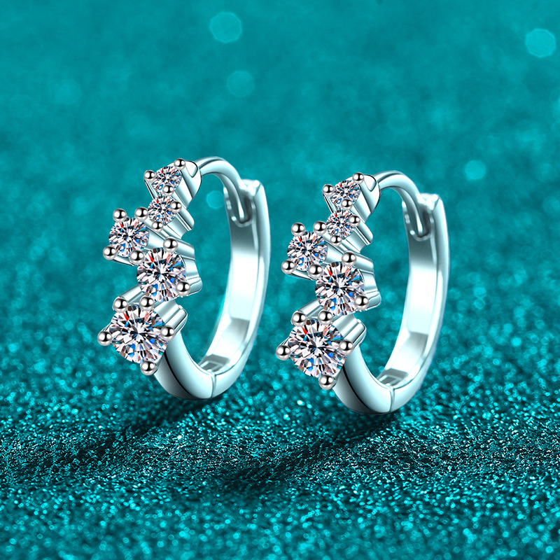 Minimalist Moissanite 925 Sterling Silver Stud Earrings