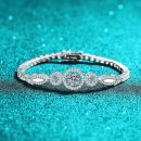 Luxury Moissanite 925 Sterling Silver Bracelet
