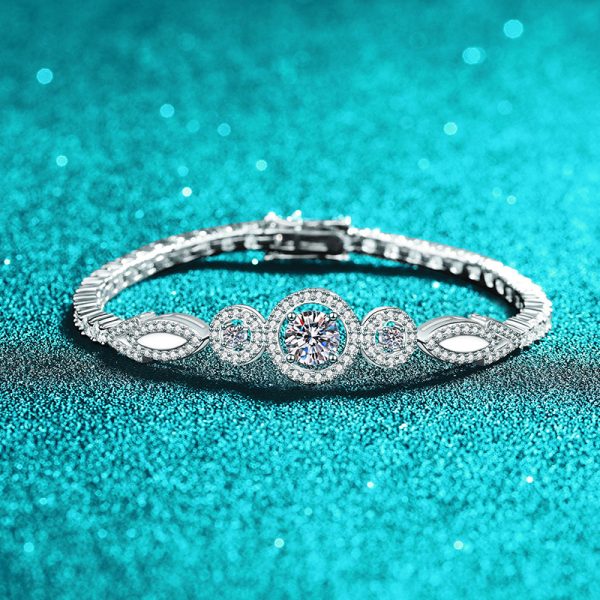 Luxury Moissanite 925 Sterling Silver Bracelet