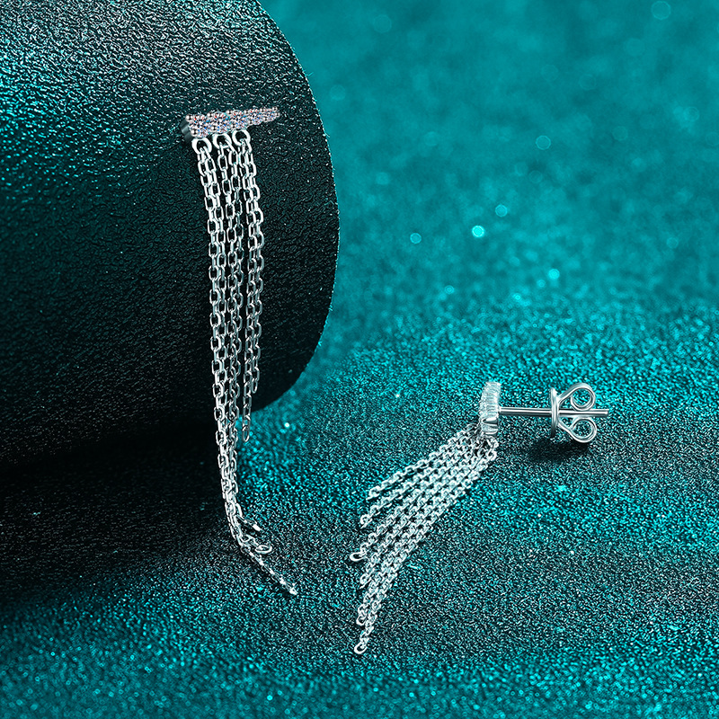 High-End Moissanite 925 Sterling Silver Stud Earrings - Image 3