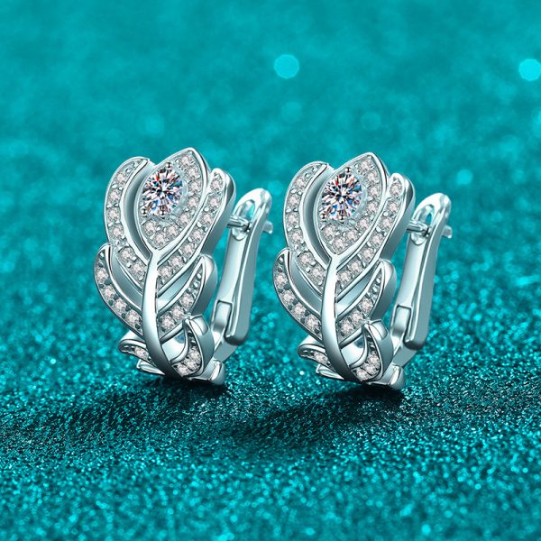 Luxury Moissanite 925 Sterling Silver Stud Earrings