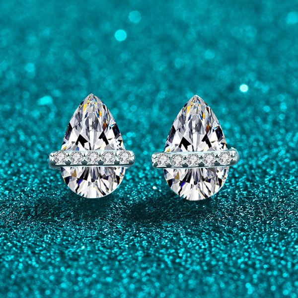 Luxury Moissanite 925 Sterling Silver Stud Earrings