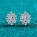 High-End Moissanite 925 Sterling Silver Stud Earrings