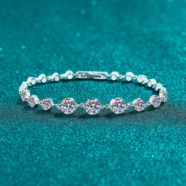 Luxury Moissanite 925 Sterling Silver Bracelet