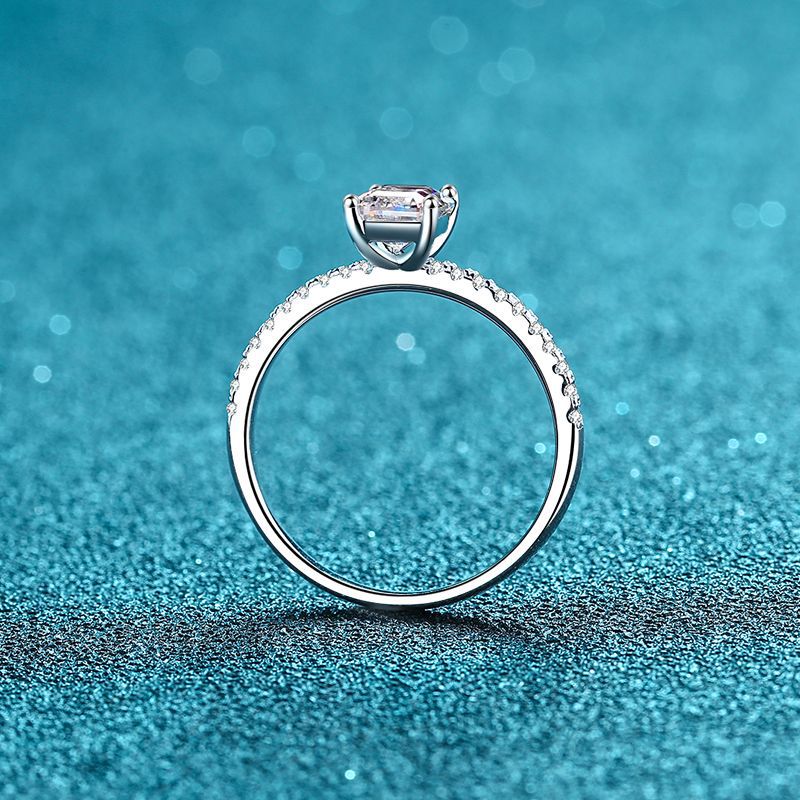 Minimalist Moissanite 925 Sterling Silver Ring - Image 3