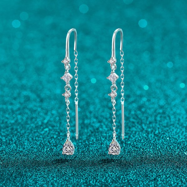 High-End Moissanite 925 Sterling Silver Stud Earrings
