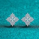 High-End Moissanite 925 Sterling Silver Stud Earrings