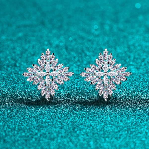 High-End Moissanite 925 Sterling Silver Stud Earrings