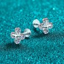 High-End Moissanite 925 Sterling Silver Stud Earrings