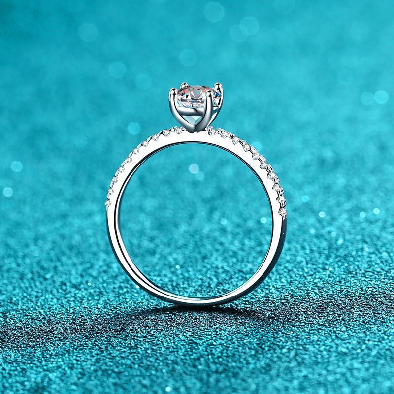 Minimalist Moissanite 925 Sterling Silver Ring - Image 3