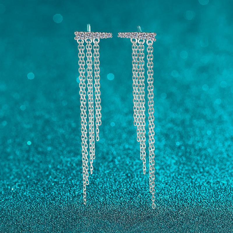 High-End Moissanite 925 Sterling Silver Stud Earrings