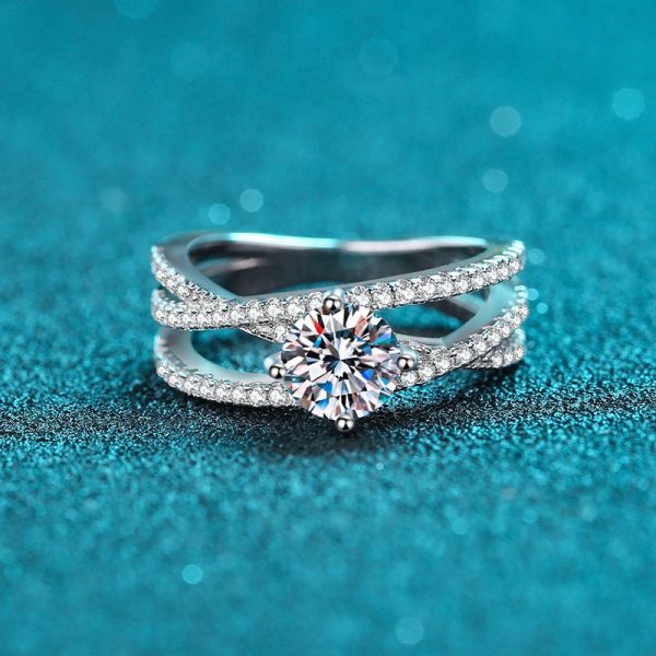 Luxury Moissanite 925 Sterling Silver Ring