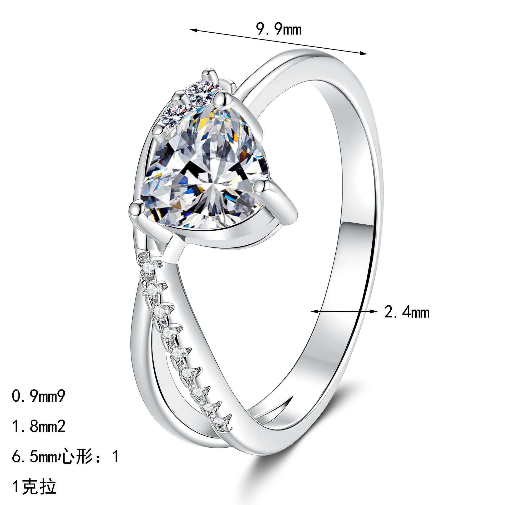 Sweet Moissanite 925 Sterling Silver Ring - Image 5