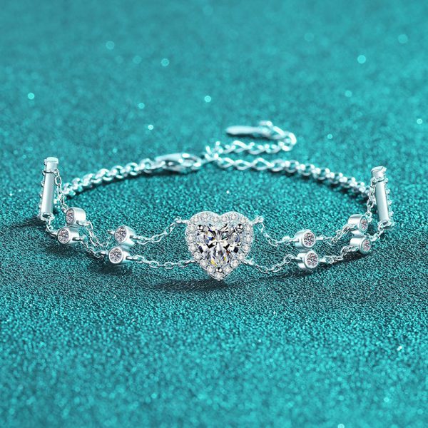 Sweet Moissanite 925 Sterling Silver Bracelet