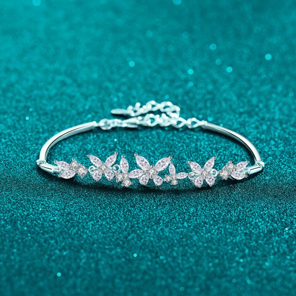 Luxury Moissanite 925 Sterling Silver Bracelet