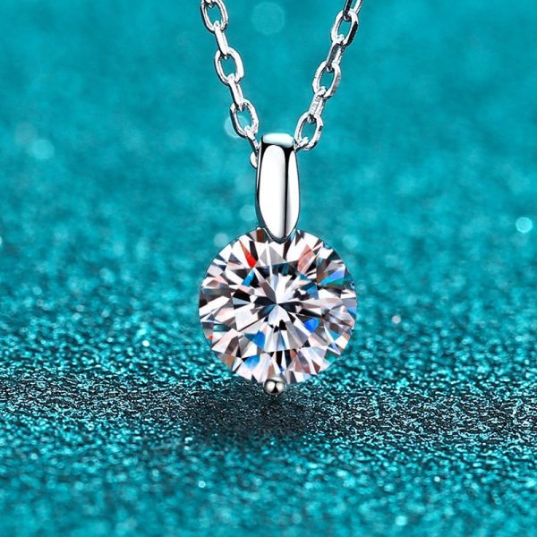 Minimalist Moissanite 925 Sterling Silver Necklace