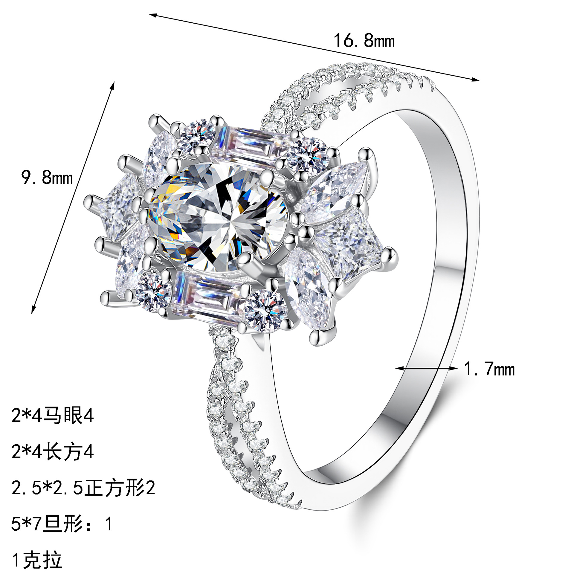 Luxury Moissanite 925 Sterling Silver Ring - Image 5