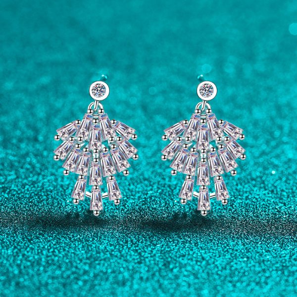 High-End Moissanite 925 Sterling Silver Stud Earrings