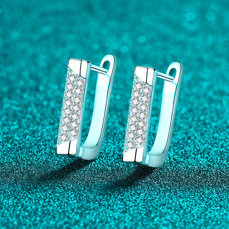 High-End Moissanite 925 Sterling Silver Earrings