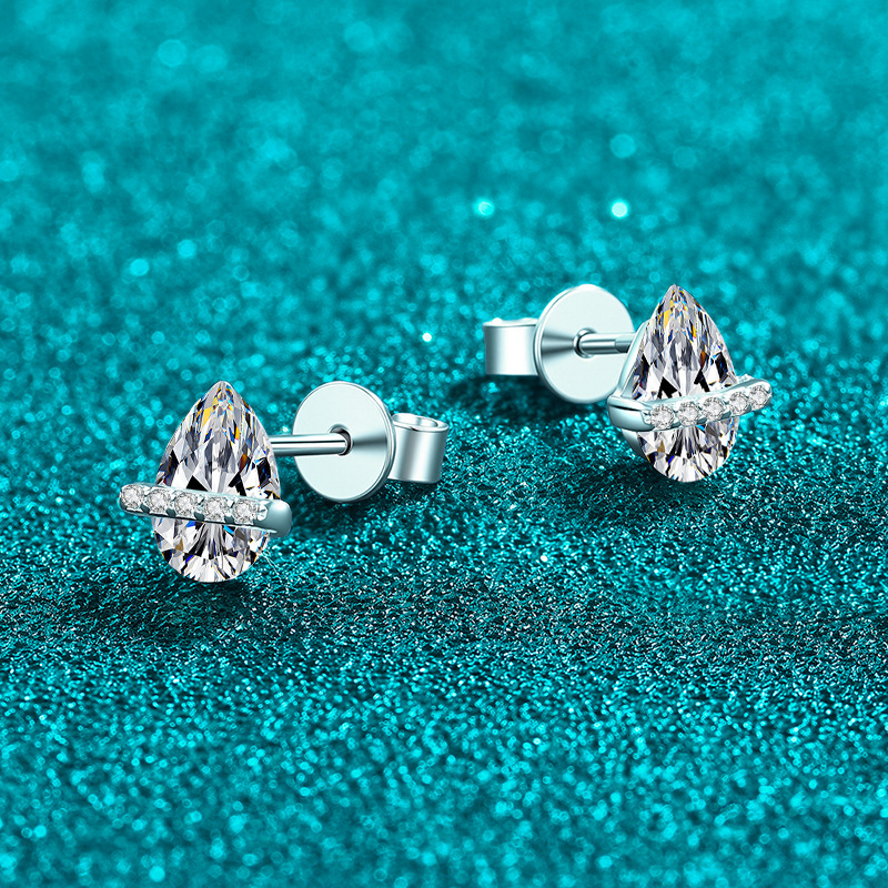 Luxury Moissanite 925 Sterling Silver Stud Earrings - Image 2