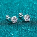 Minimalist Moissanite 925 Sterling Silver Stud Earrings