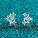 Minimalist Moissanite 925 Sterling Silver Stud Earrings