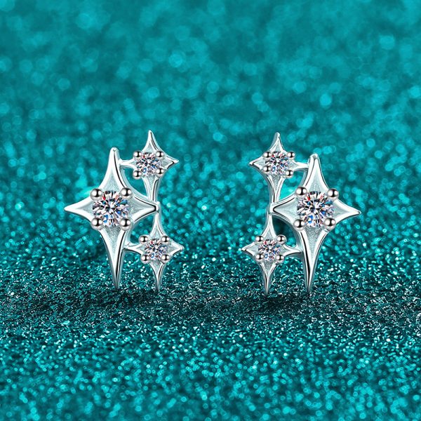 Minimalist Moissanite 925 Sterling Silver Stud Earrings