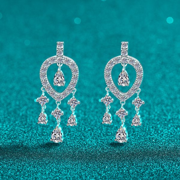 Luxury Moissanite 925 Sterling Silver Stud Earrings
