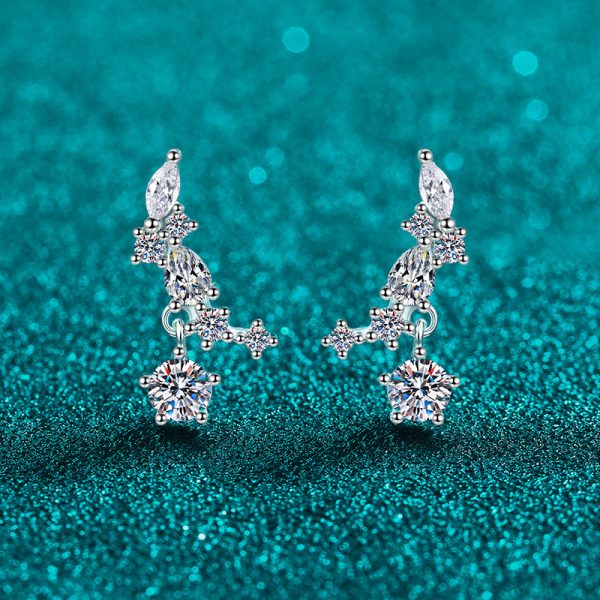Minimalist Moissanite 925 Sterling Silver Stud Earrings