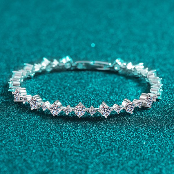Luxury Moissanite 925 Sterling Silver Bracelet