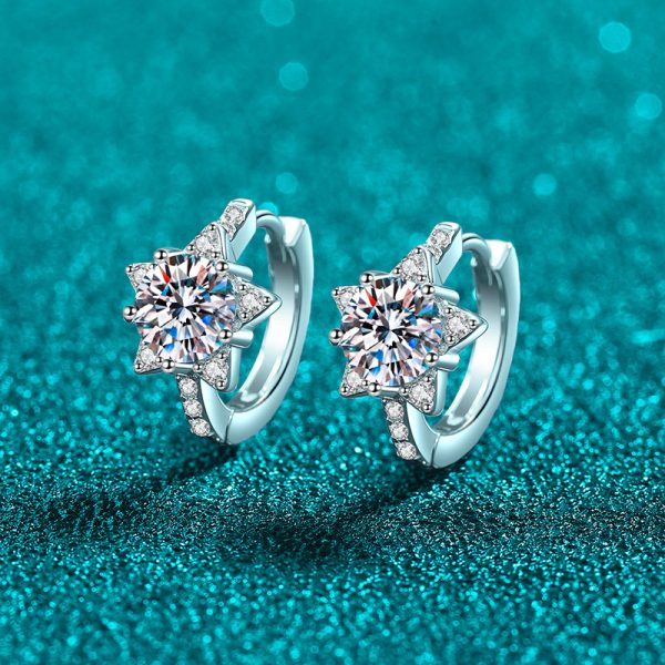 High-End Moissanite 925 Sterling Silver Stud Earrings
